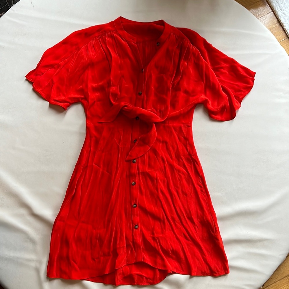 Zara red button down dress